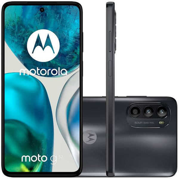 Celular Motorola Moto G52 Preto 128GB Tela 6.6