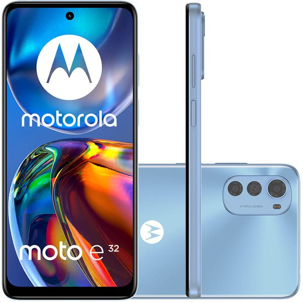 Celular Motorola Moto E32 Azul 64GB Tela 6.5